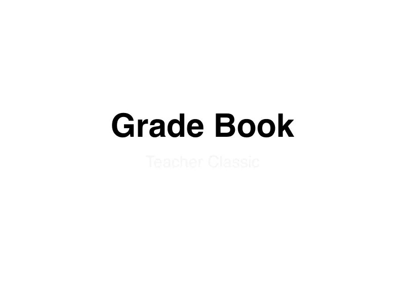 Teacher's Grade Book