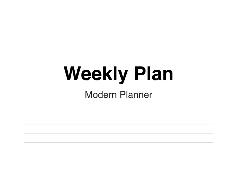 Weekly Academic Planner